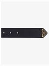 Triangle Logo Plaque City Leather Belt Black - PRADA - BALAAN 2