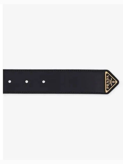 Triangle Logo Plaque City Leather Belt Black - PRADA - BALAAN 2