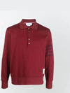 Bar Stripe Knit Polo Shirt Red - THOM BROWNE - BALAAN 4