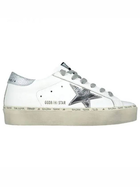 Hi Star White Metallic Silver Heel Tab Sneakers - GOLDEN GOOSE - BALAAN 2