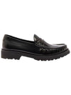 Monogram Leather Loafers Black - SAINT LAURENT - BALAAN 1