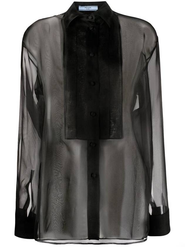 Women See through Shirt Black - PRADA - BALAAN 2