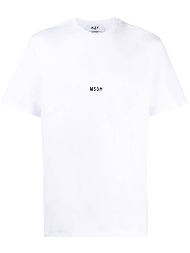 Micro Logo Cotton Short Sleeve T-Shirt White - MSGM - BALAAN 1