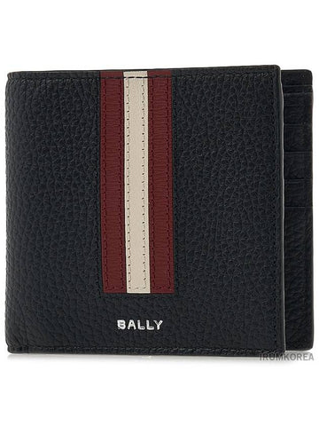 Men s Ribbon Logo Half Wallet RBN BIFOLD 8CC I921P - BALLY - BALAAN 1