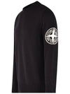 Men's Big Embroidered Logo Mock Neck Knit Top Black - STONE ISLAND - BALAAN 4