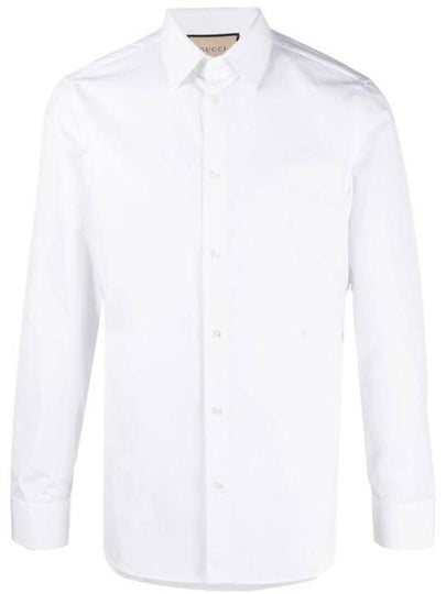 Double G Cotton Silk Long Sleeve Shirt White - GUCCI - BALAAN 2