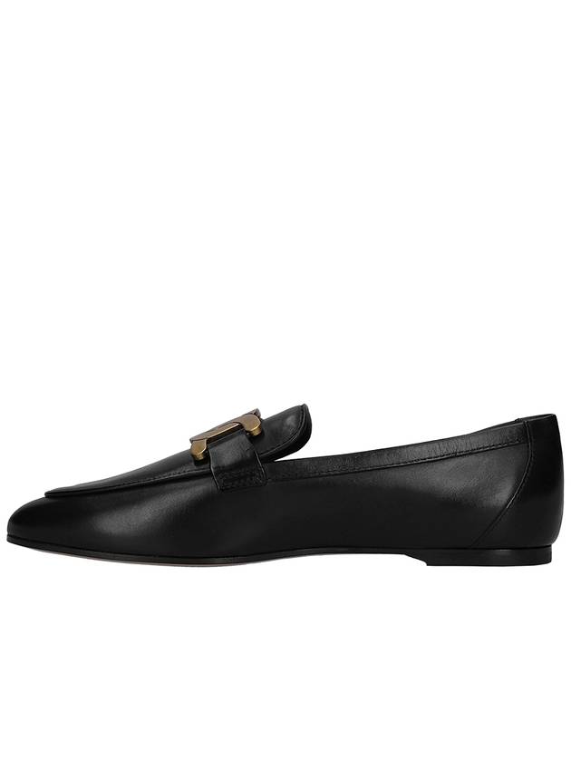 Kate Metal Logo Leather Loafers Black - TOD'S - BALAAN 4