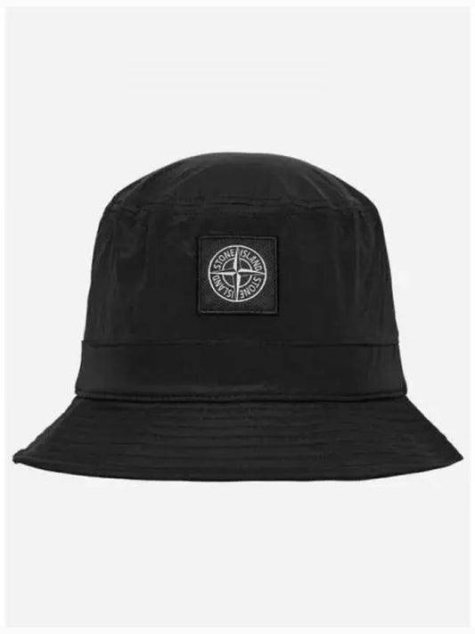 Logo Patch Bucket Hat Black - STONE ISLAND - BALAAN 2