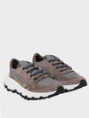Lace-Up Sneakers Silver Light Brown - BRUNELLO CUCINELLI - BALAAN.