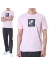 Garment Dyed Institutional One Print Cotton Jersey Short Sleeve T Shirt Pink - STONE ISLAND - BALAAN 3