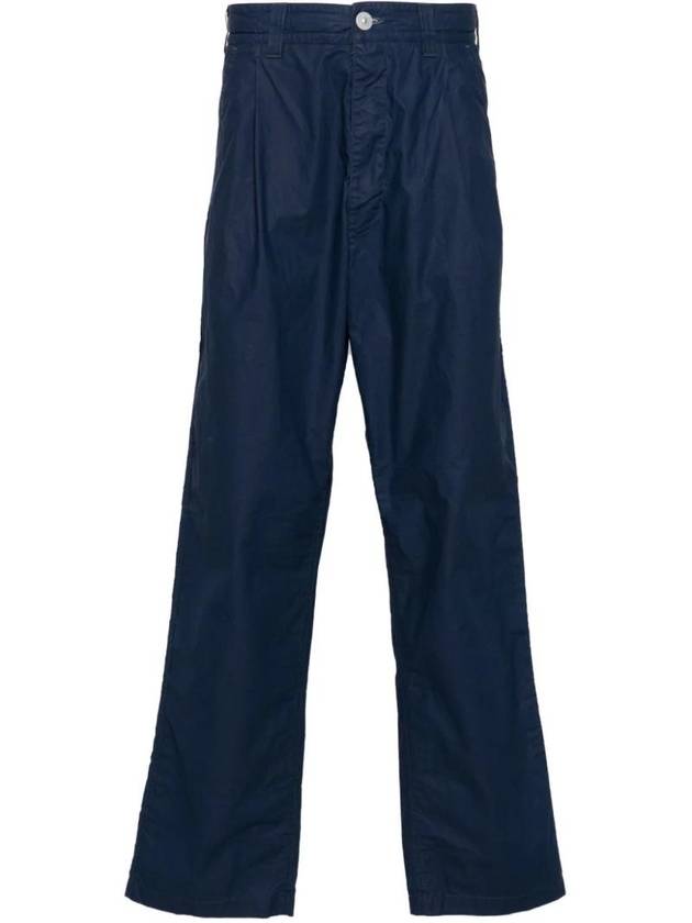 Marina Mid Rise Cotton Canvas Wide Pants Royal Blue - STONE ISLAND - BALAAN 1