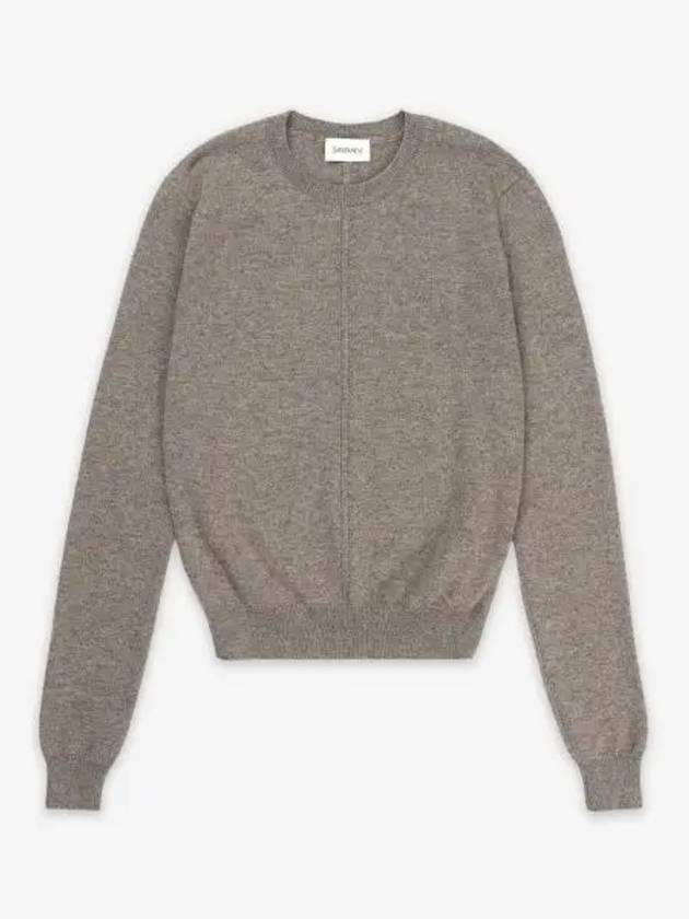 Openwork Cashmere Sweatshirt Taupe - SAINT LAURENT - BALAAN 2