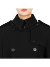 Women's Panel Detail Cashmere Wool Blend Trench Coat Black - BURBERRY - BALAAN 11