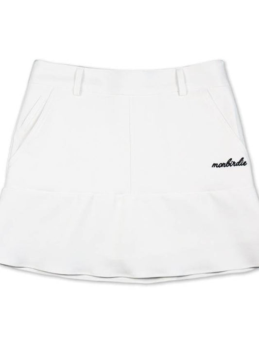 High stretch mini flare skirt WHITE - MONBIRDIE GOLF - BALAAN 2