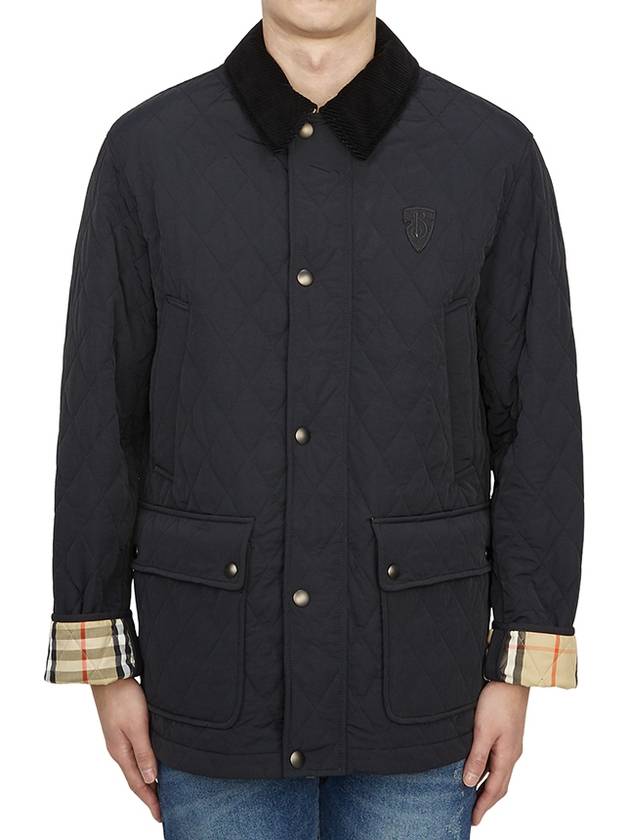 Corduroy Collar Quilted Jacket Black - BURBERRY - BALAAN 2