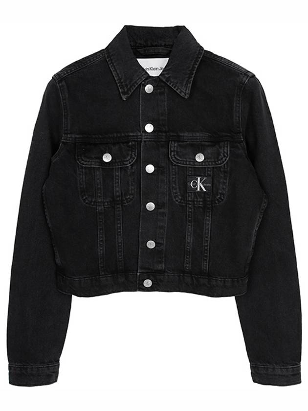 Black monologo 90S crop denim jacket J20J221257 1BY - CALVIN KLEIN - BALAAN 1