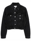 Black monologo 90S crop denim jacket J20J221257 1BY - CALVIN KLEIN - BALAAN 2