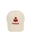 Tyron Embroidered Logo Ball Cap Ecru - ISABEL MARANT - BALAAN 3