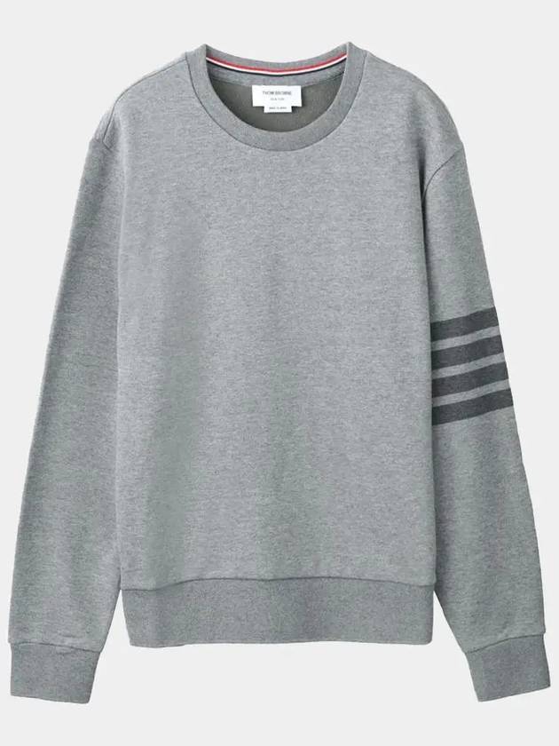 4 Bar Tonal Crew Neck Sweatshirt Grey - THOM BROWNE - BALAAN 2