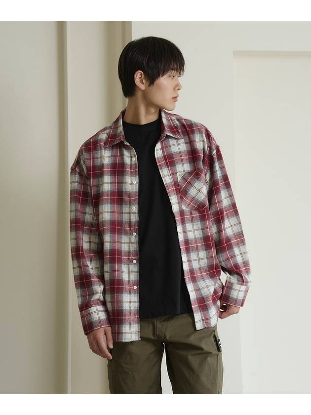 Overfit tartan check shirt Red - THE GREEN LAB - BALAAN 7