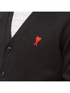 heart logo V-neck wool cardigan black - AMI - BALAAN 4