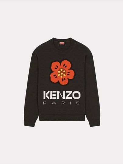 Boke Flower Wool Jumper Knit Top Black - KENZO - BALAAN 2