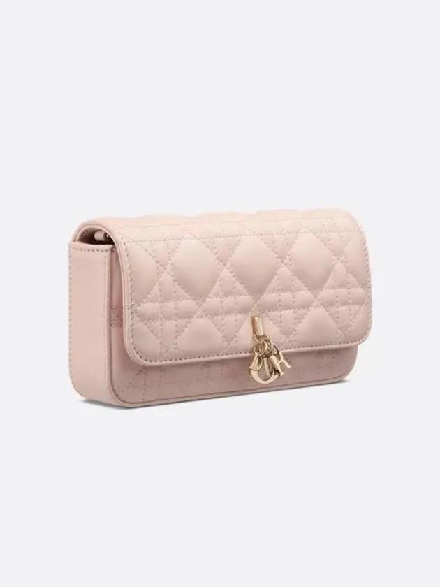 Phone Chain Cannage Lambskin Pouch Bag Pink - DIOR - BALAAN 3