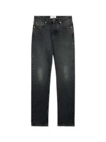 Logo Patch Straight Jeans Black - AMI - BALAAN 2