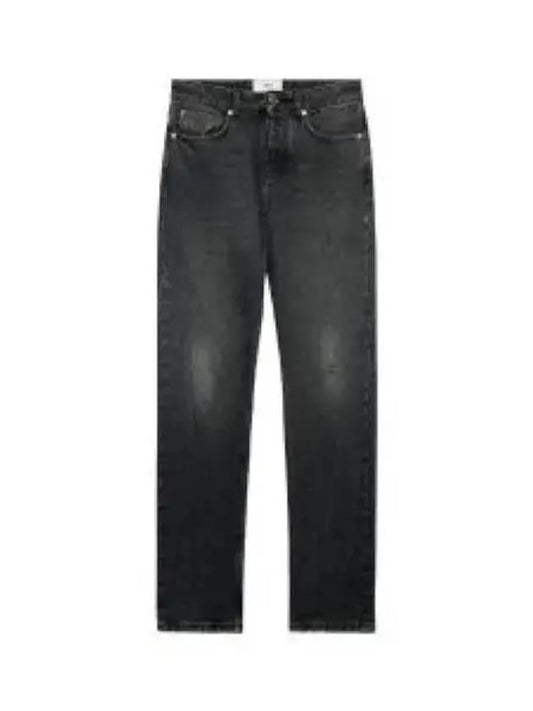 Logo Patch Straight Jeans Black - AMI - BALAAN 2