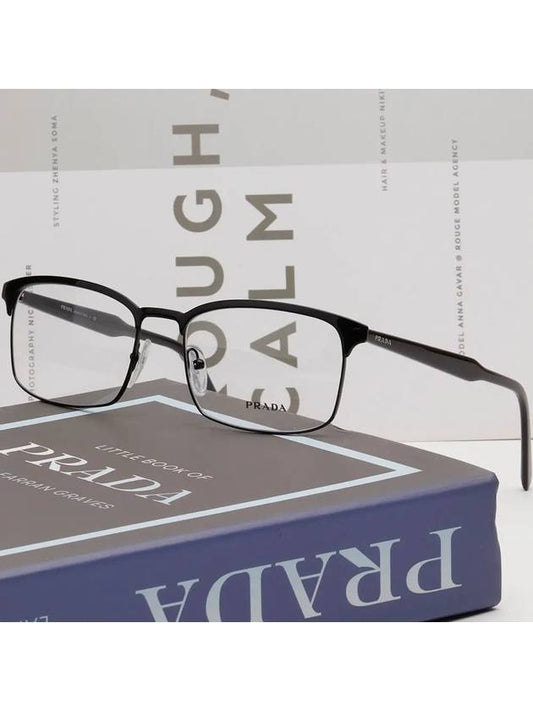 Glasses frame VPR54W 1AB 1O1 black square metal frame - PRADA - BALAAN 2