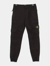 Banding Waist Tapered Cargo Straight Pants Black - STONE ISLAND - BALAAN 4