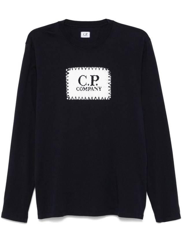 Logo Label Long Sleeve T-Shirt Black - CP COMPANY - BALAAN 3