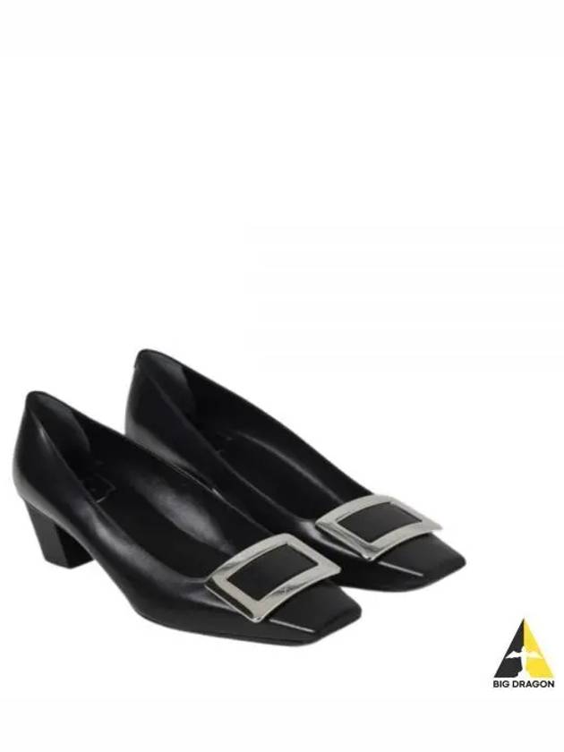 Women's Buckle Patent Leather 45mm Square Toe Pumps Heel Black - ROGER VIVIER - BALAAN 2