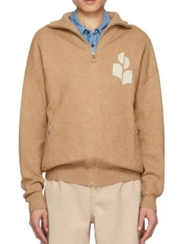 Logo High Neck Knit Zip-Up Cardigan Brown - ISABEL MARANT - BALAAN 2