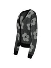 Flower Spot Cotton Cardigan Grey - KENZO - BALAAN 3