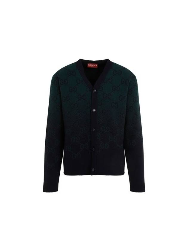 GG Degradé Wool Jacquard Cardigan Dark Green - GUCCI - BALAAN 2