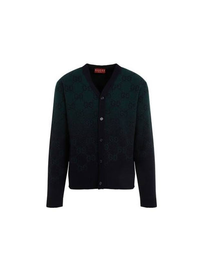 GG Degradé Wool Jacquard Cardigan Dark Green - GUCCI - BALAAN 2