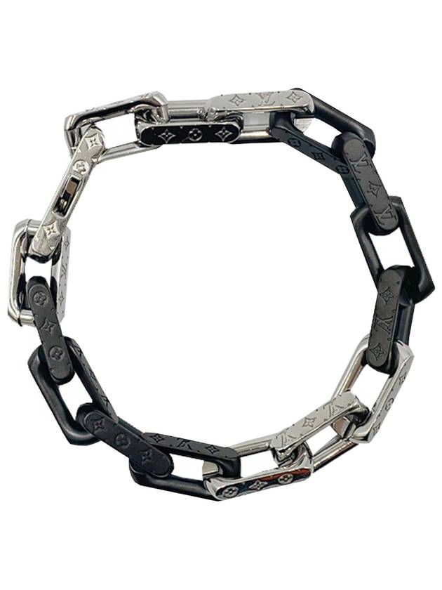 Men s Monogram Chain Bracelet Silver Black M00687 - LOUIS VUITTON - BALAAN 1