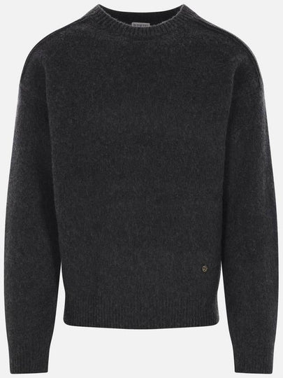 Round Neck Wool Cashmere Knit Top Raven - BURBERRY - BALAAN 2