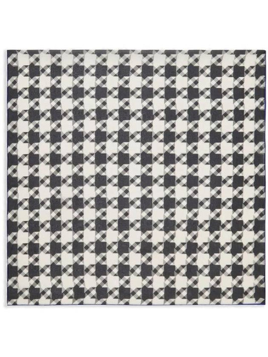 Houndstooth Silk Scarf Black - BURBERRY - BALAAN 1