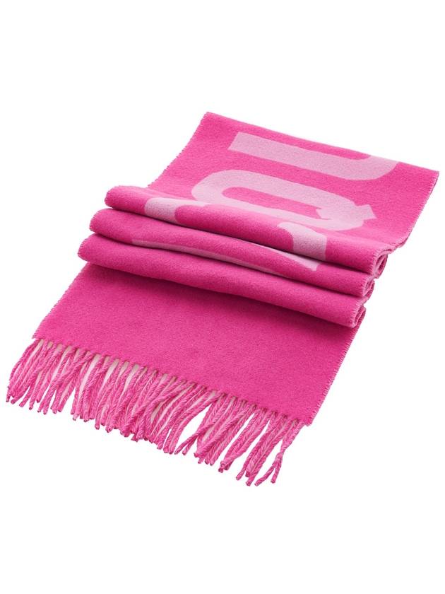 Lecharpe Fringe Logo Virgin Wool Muffler Pink - JACQUEMUS - BALAAN 4