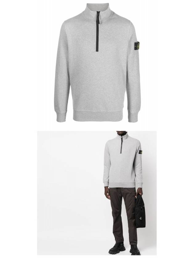 Wappen Patch Half Zip-up Sweatshirt Grey - STONE ISLAND - BALAAN 5