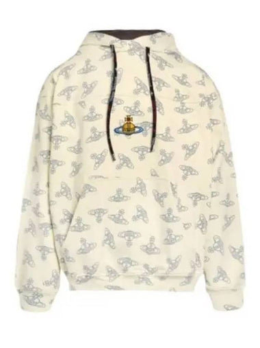 Fresh Allover Logo Print Hoodie Cream - VIVIENNE WESTWOOD - BALAAN 1