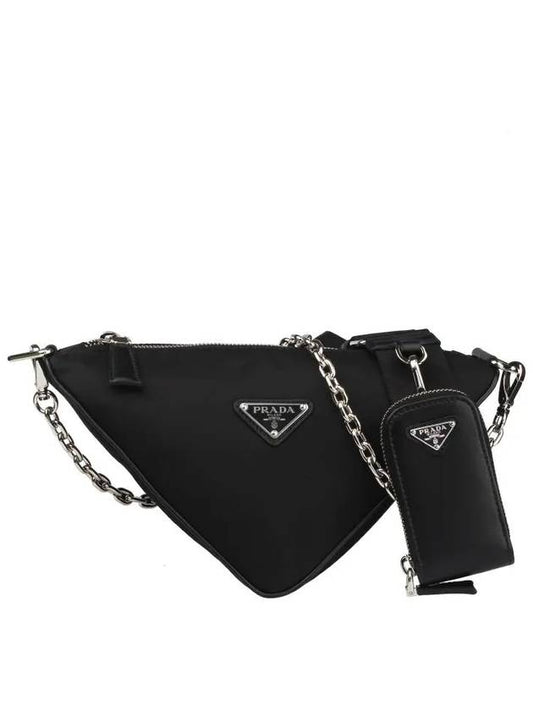 Triangle Logo Re-Nylon Cross Bag Black - PRADA - BALAAN 2