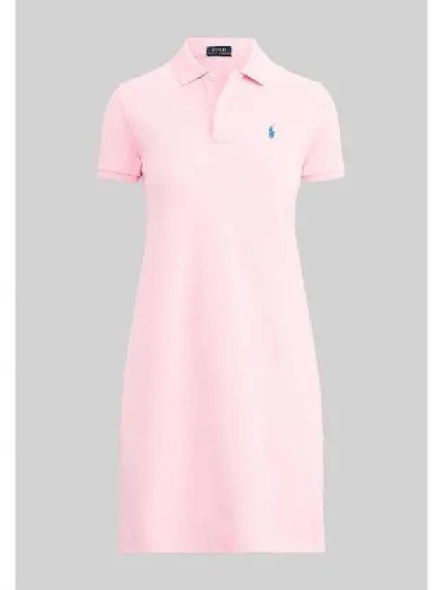 Women's Pony Logo Midi Dress Pink - POLO RALPH LAUREN - BALAAN 2