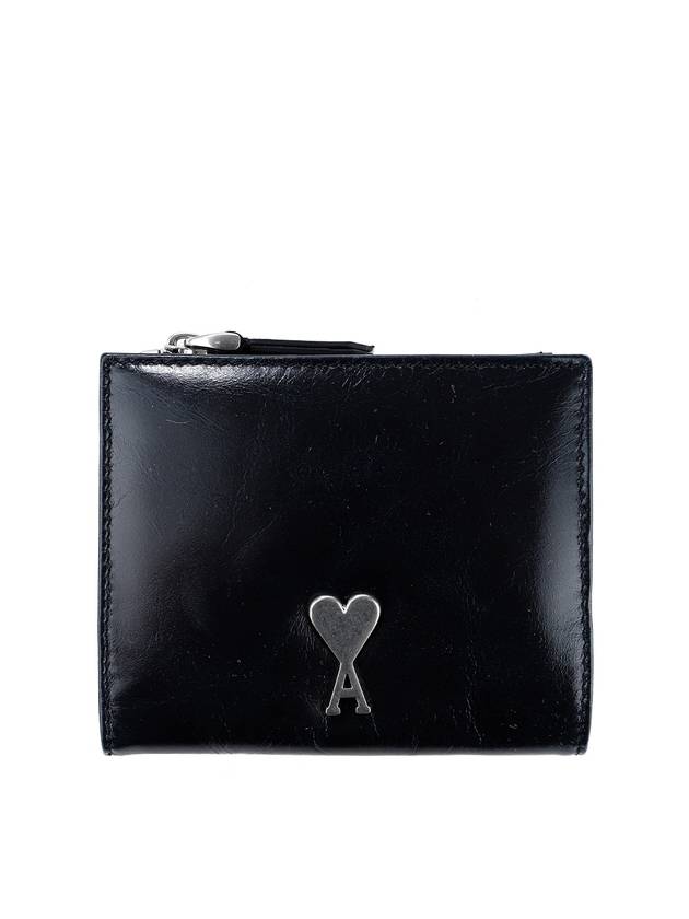 Heart Logo Half Wallet Navy - AMI - BALAAN 1