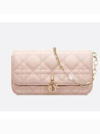 Phone Chain Cannage Lambskin Pouch Bag Pink - DIOR - BALAAN 2