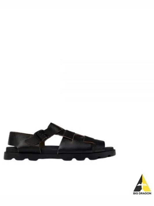 Brutus Interwoven Design Leather Sandals Black - CAMPER - BALAAN 2