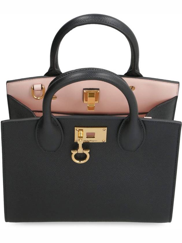 Gancini Studio Box Tote Bag Black Bonbon - SALVATORE FERRAGAMO - BALAAN 7