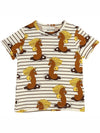 Striped Kids Short Sleeve T Shirt 2362010516 BROWN - MINI RODINI - BALAAN 1